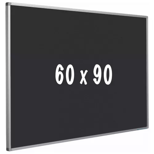 Bulletin board cork PRO Loyd - Aluminum frame - Easy assemble - Drawing pins - Blauw - Black - Pinboards - 60x90cm