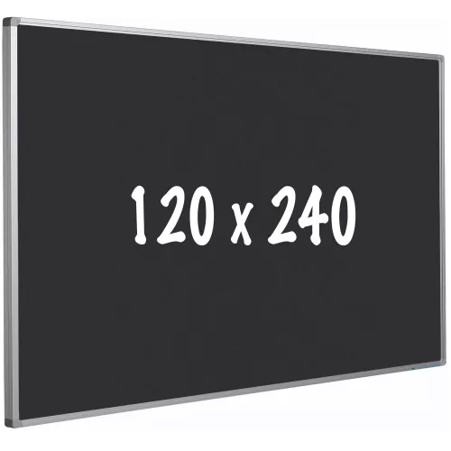 Bulletin board cork PRO Johnathan - Aluminum frame - Easy assemble - Drawing pins - Black - Pinboards - 120x240cm