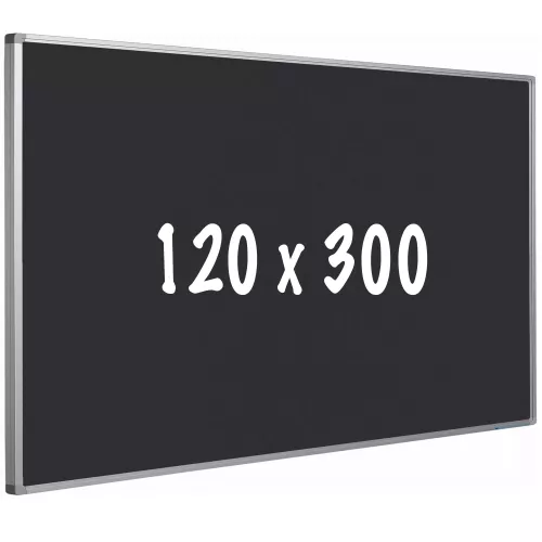 Bulletin board cork PRO Allison - Aluminum frame - Easy assemble - Drawing pins - Black - Pinboards - 120x300cm