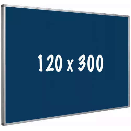 Bulletin board cork PRO Kennith - Aluminum frame - Easy assemble - Drawing pins - Blauw - Pinboards - 120x300cm