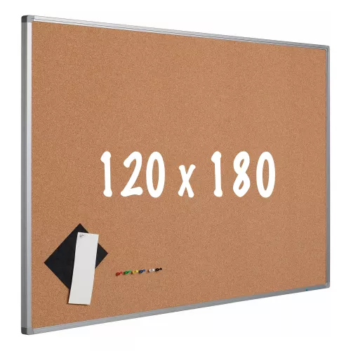 Bulletin board cork PRO Mabel - Aluminum frame - Easy assemble - Drawing pins - Pinboards - 120x180cm