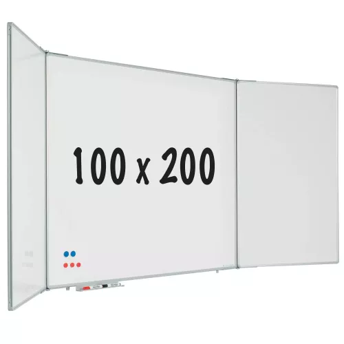 Five-sided whiteboard RC10 profile Mathews - Magnetic - Enamel steel White - 120x200cm