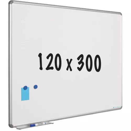 Whiteboard Hines - Enamel steel  - white - Magnetic - 120x300cm