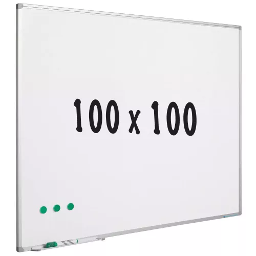 Whiteboard enamel steel Antoine - White - Magnetic - 100x100cm