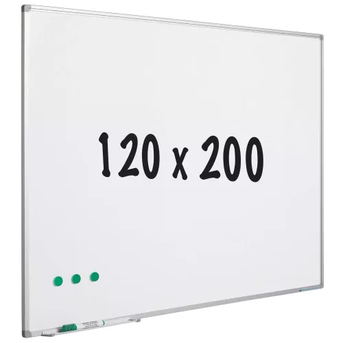 Whiteboard enamel steel Alex - White - Magnetic - 120x200cm