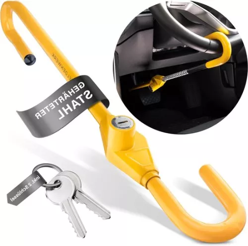 Steering Wheel Lock Car for Anti-Theft Protection - Steering Wheel Clamp Universal Fit - Best Steering Wheel Lock for Cars steering wheel lock