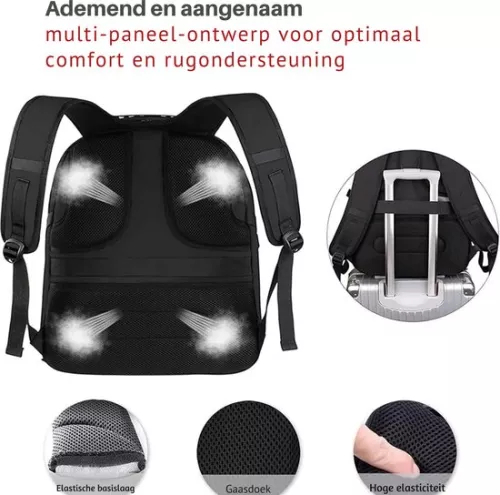 merkloos Laptop Backpack - Waterproof and Anti-Theft - Suitable for 17-Inch Laptop - For Work and School (8721085207499)